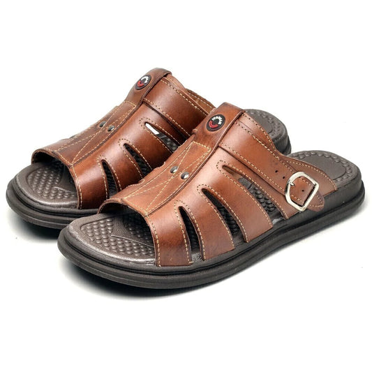 SANDALIA ORTOPÉDICA MASAJEADORA MASCULINA DE CUERO | ANTISTRESS®